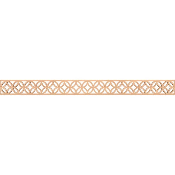 Ekena Millwork Crosby Fretwork 0.25 in. D x 46.375 in. W x 4 in. L Hickory Wood Panel Moulding