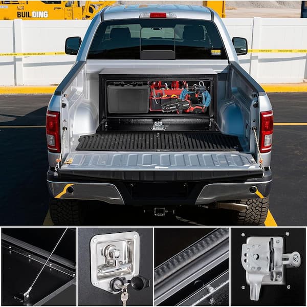 36 in. Black Steel Underbody Truck Tool Box with T-Handle Latch