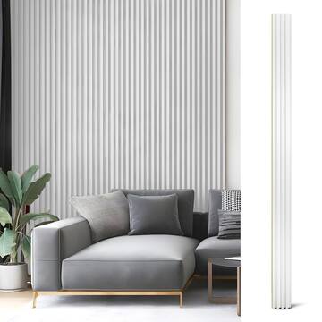 Art3dwallpanels White 0.83 in. x 6 in. x 8 ft. Slat Water Resistant Acoustic Diffuser Decorative Wall Paneling (32 sq. ft./Case) A30hd002