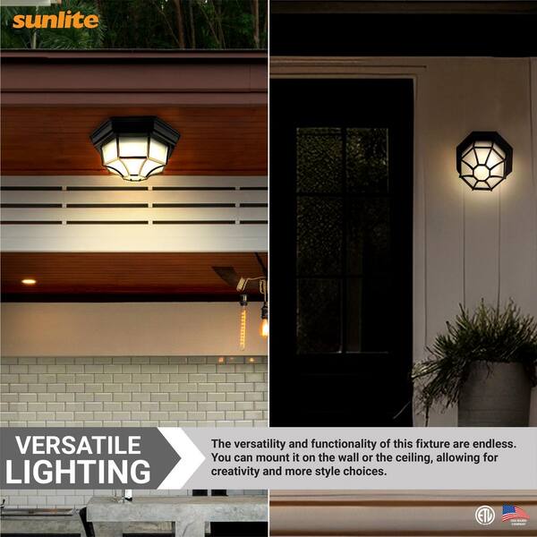 2-Pack LED Porch Lights Outdoor Ceiling - 12W 5000K Daylight, Dimmable, UL Canada Certified