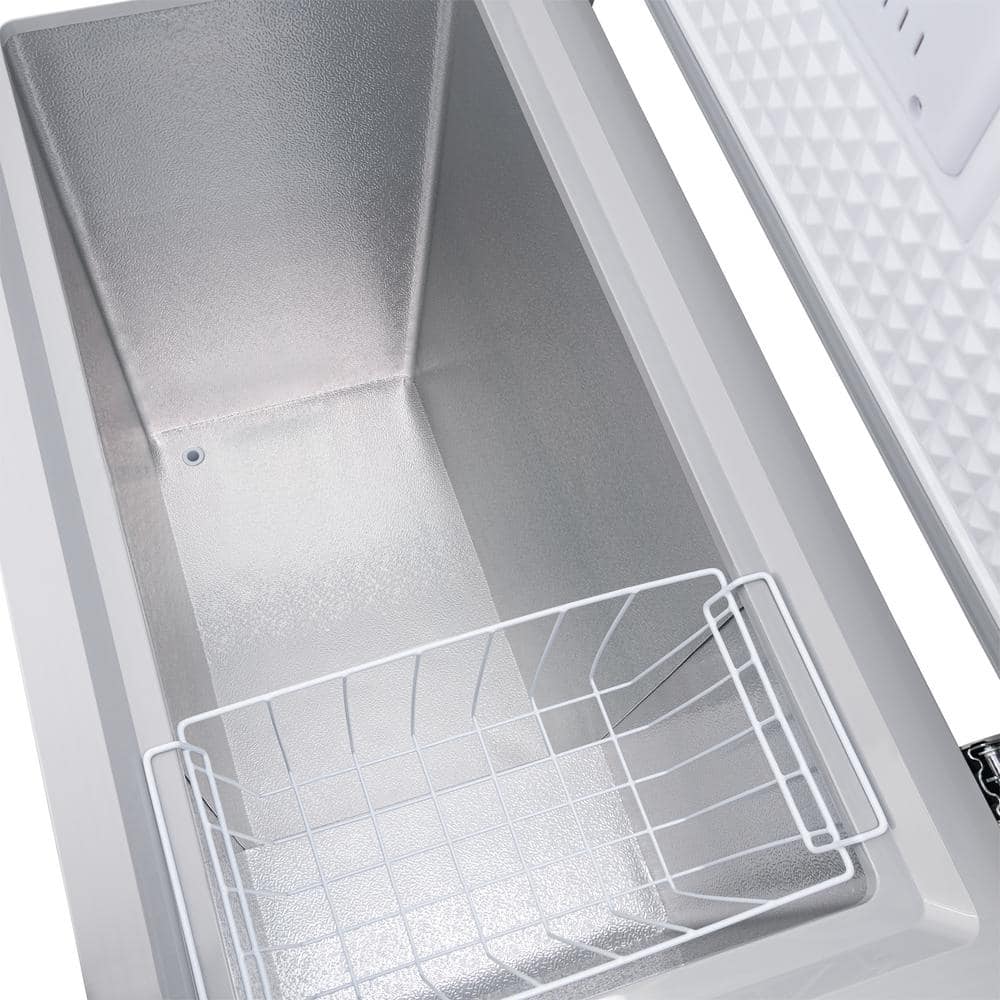 Cool Gray Compact Chest Freezer with Digital Controls