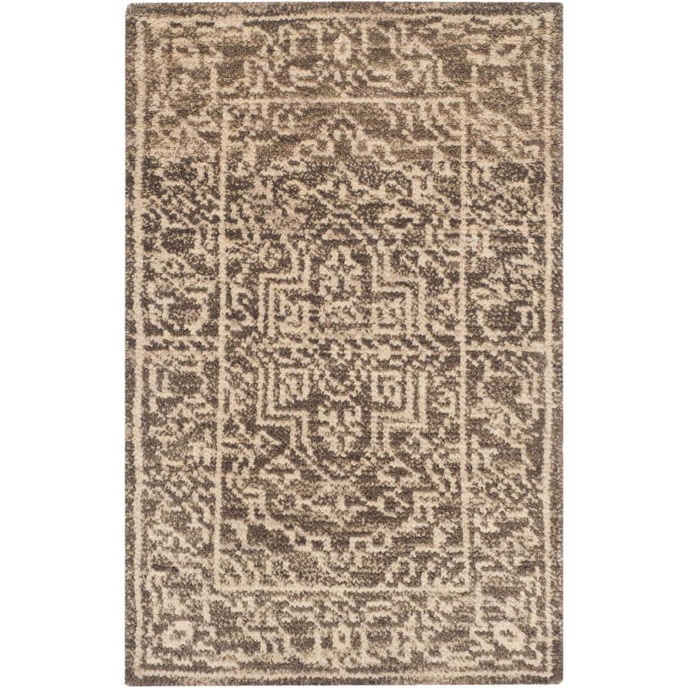 Tribal Essence Hand-Knotted Wool Accent Rug in Brown & Beige - 2' x 3'