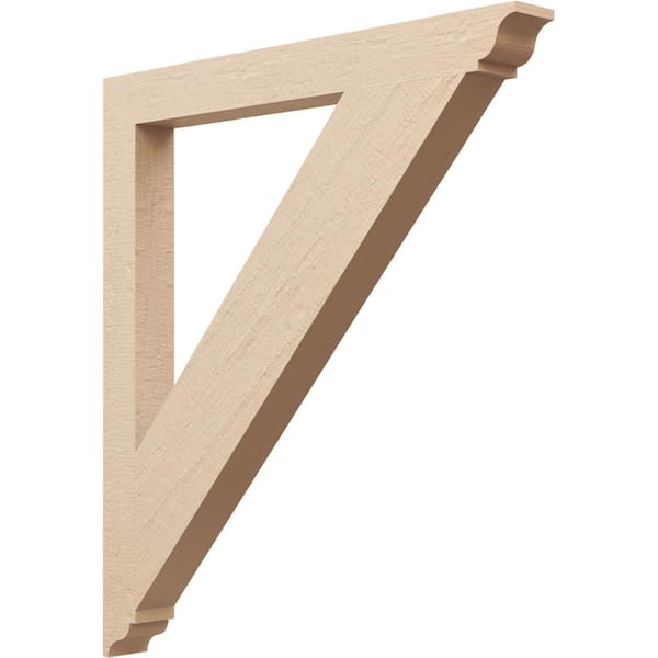 Ekena Millwork 3.5 in. x 40 in. x 36 in. Traditional Traditional Rough Cedar Woodgrain Timberthane Polyurethane Bracket, Primed Tan
