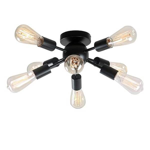 Edvivi 17 In 8 Light Matte Black Flush Mount Ceiling Light For Closet Bedroom Hallway Yccl98 Mb