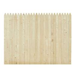 None 6 ft. x 8 ft. Spruce Privacy Pointed Flat Stockade Wood Fence Panel