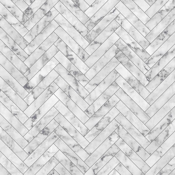Transform Marble Chevron White Peel and Stick Wallpaper