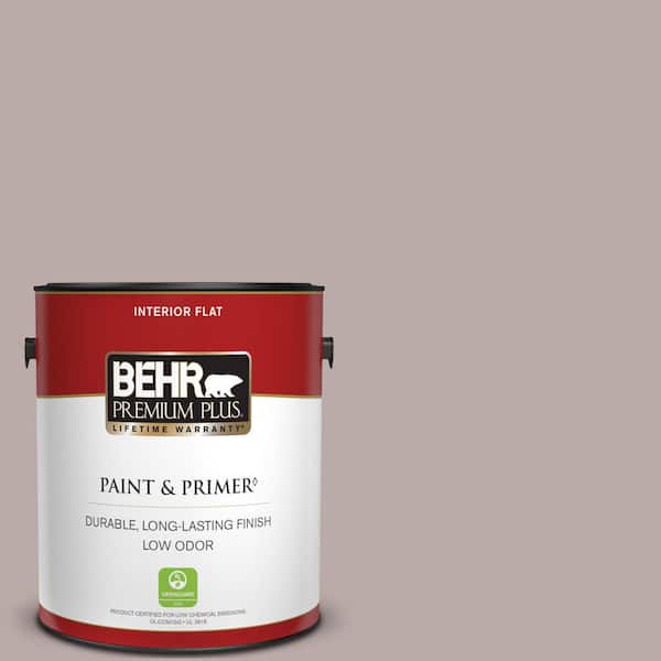 BEHR PREMIUM PLUS 1 gal. #730B-4 Winter Cocoa Flat Low Odor Interior Paint & Primer
