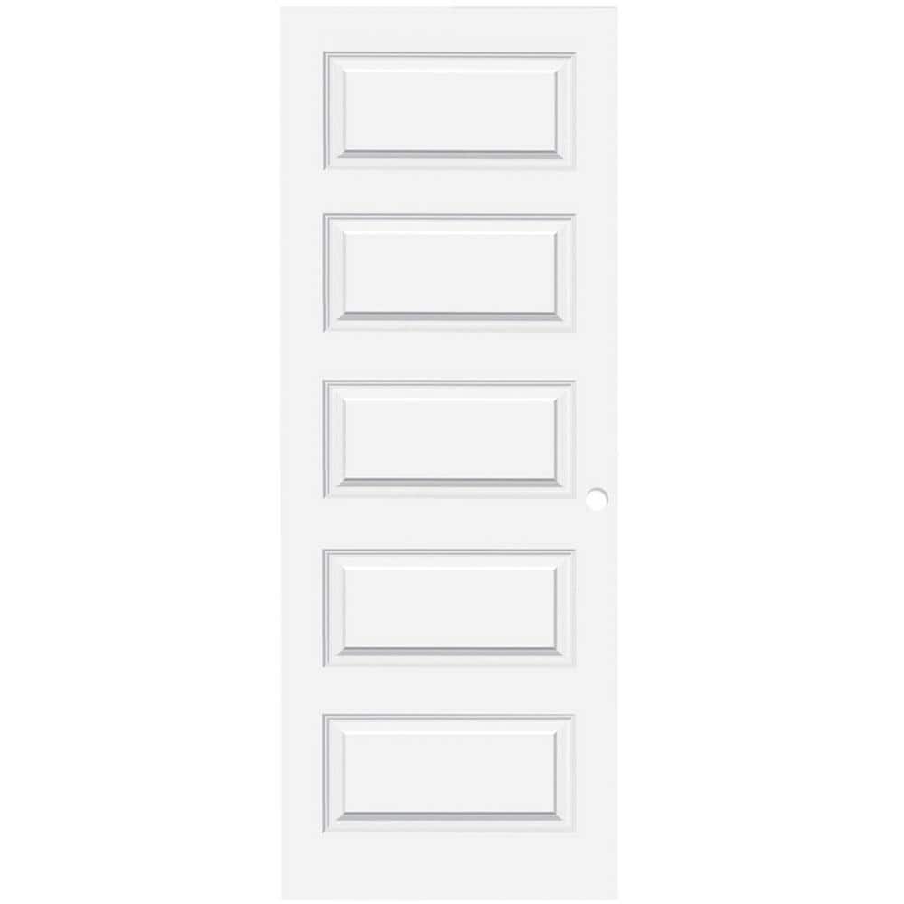 Steves &amp; Sons 24 in. x 80 in. 5-Panel Molded Single Bore Solid Core ...