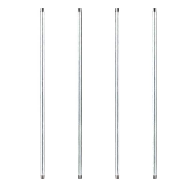PIPE DECOR 1/2 in. x 3 ft. Galvanized Steel Pipe (4-Pack)