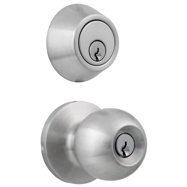 Easy Installation Door Lock Easy to Install and Durable Black Paint Iron Exterior Door Lock，6X4 Stainless Steel 