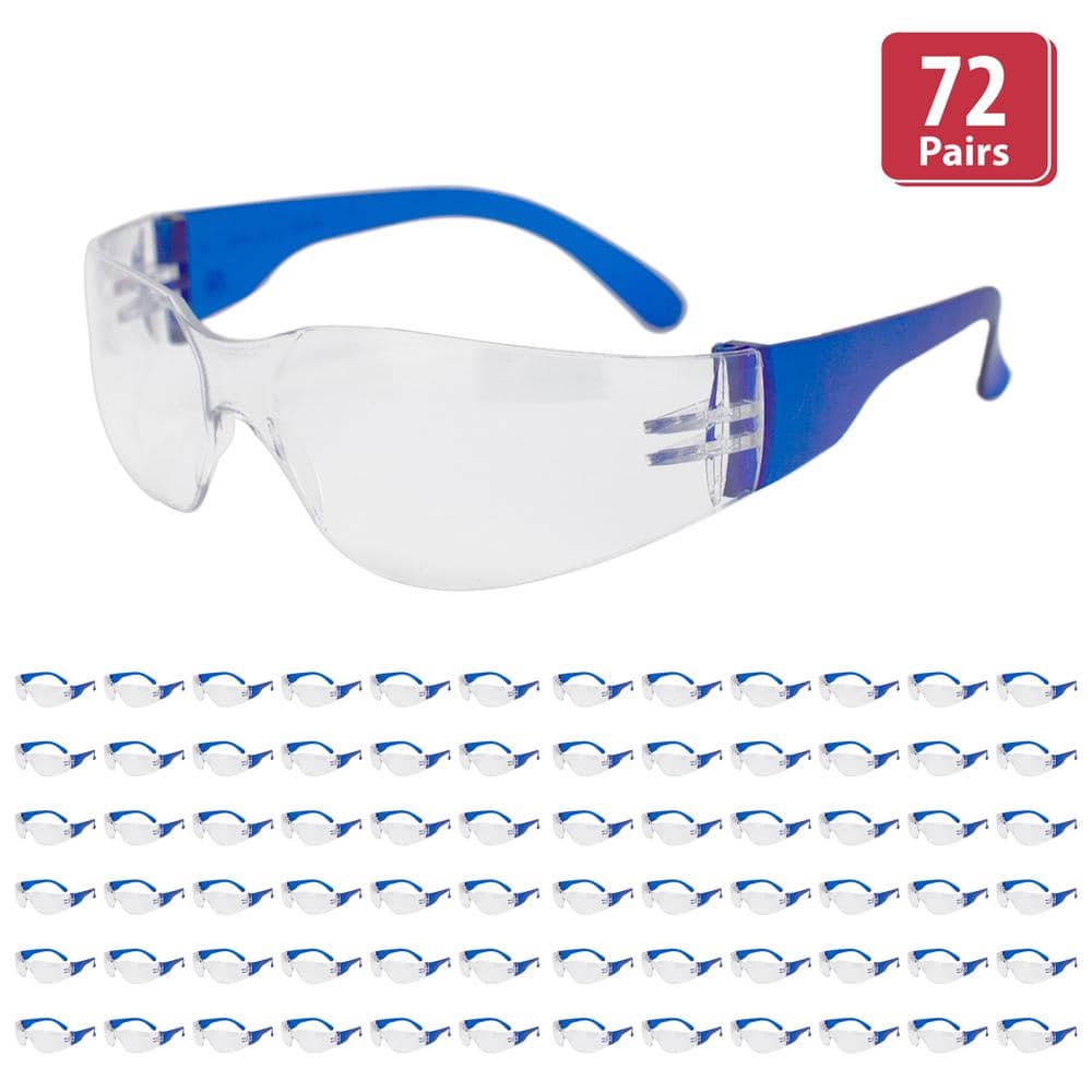 Safe Handler Yellow, Crystal Clear Lens Color Temple Safety Glasses,  (72-Pairs) BLSH-ESCR-CLLCT-SG4Y-72 - The Home Depot