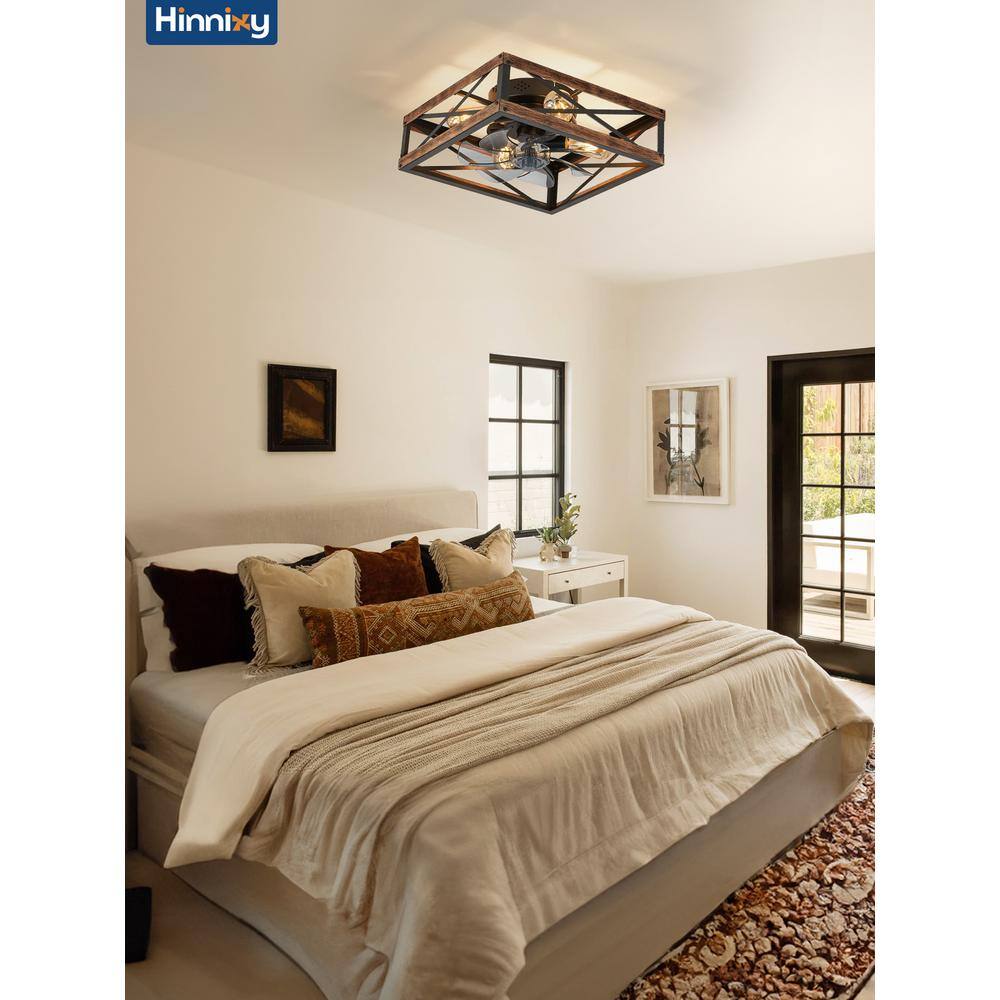 16 in. Indoor Brown Caged Ceiling Fan with Remote Low Profile Remote Control 6 Speeds Bedroom Quiet DC Motor Flush Mount price history on PriceWatchPro