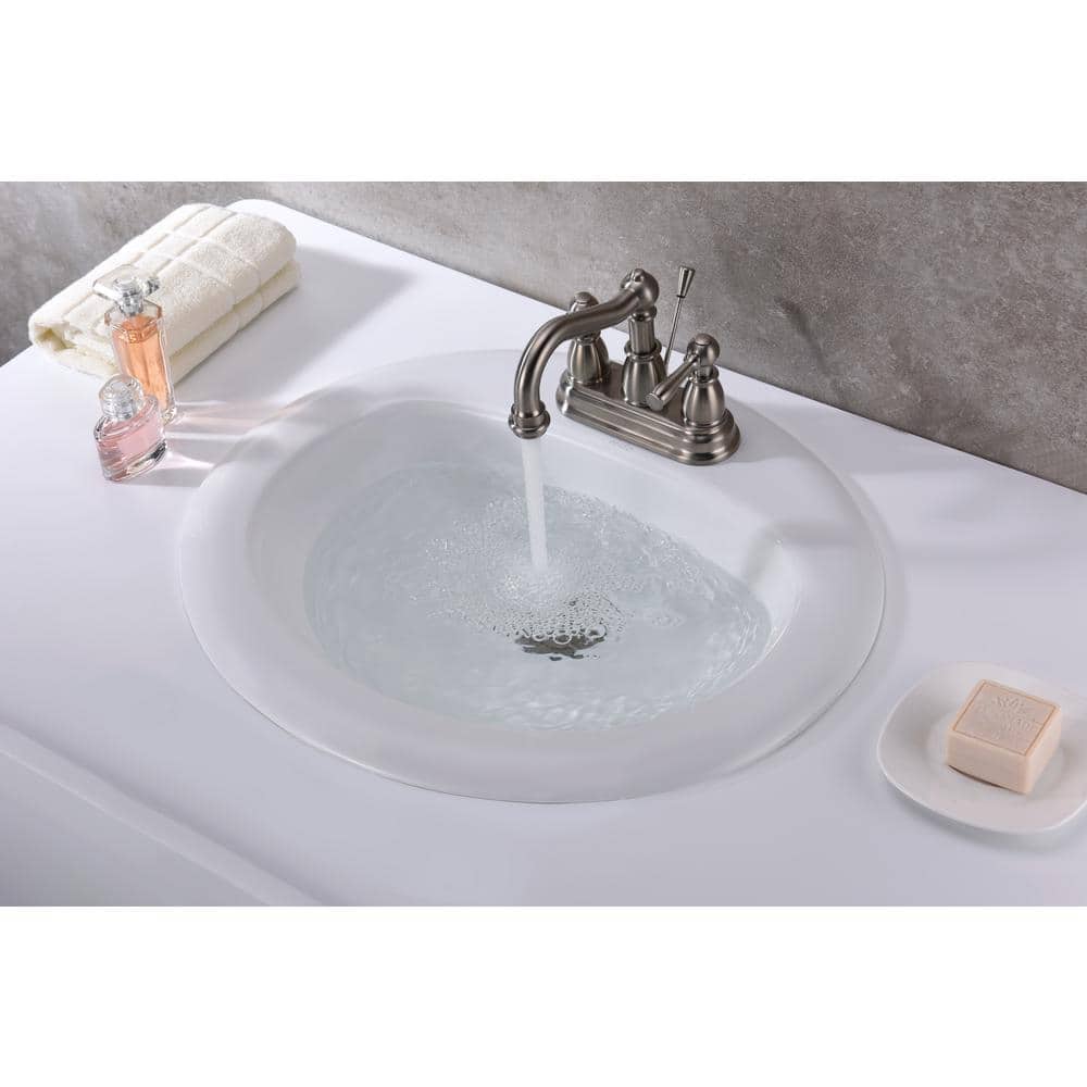 Cadenza White Ceramic Oval Drop-In Bathroom Sink
