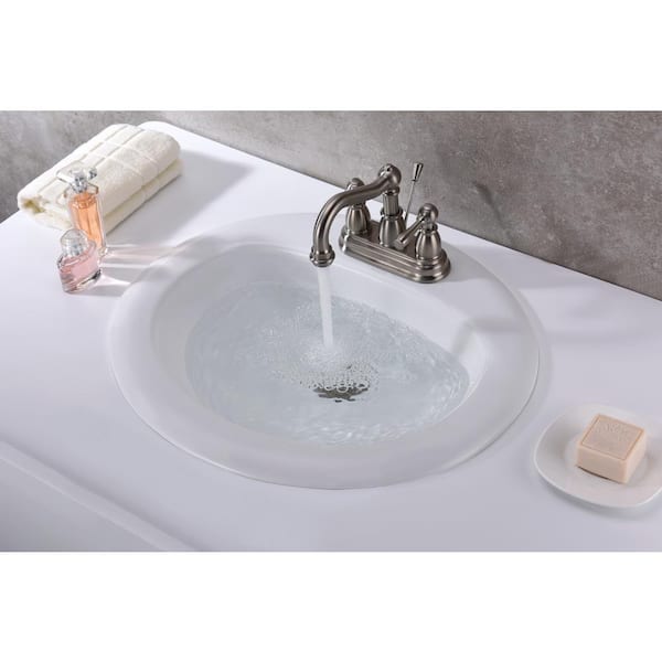 Cadenza Series 7.5 in. Ceramic Drop In Sink Basin in White Cadenza Series 7.5 in. Ceramic Drop In Sink Basin in White