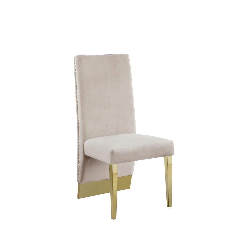 Lux Velvet Black Upholstered Side Chair with Metal Accents