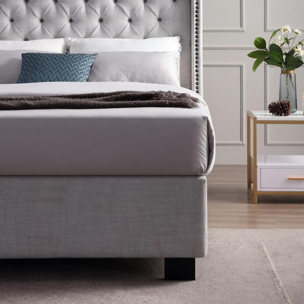 Alcorn upholstered platform deals bed