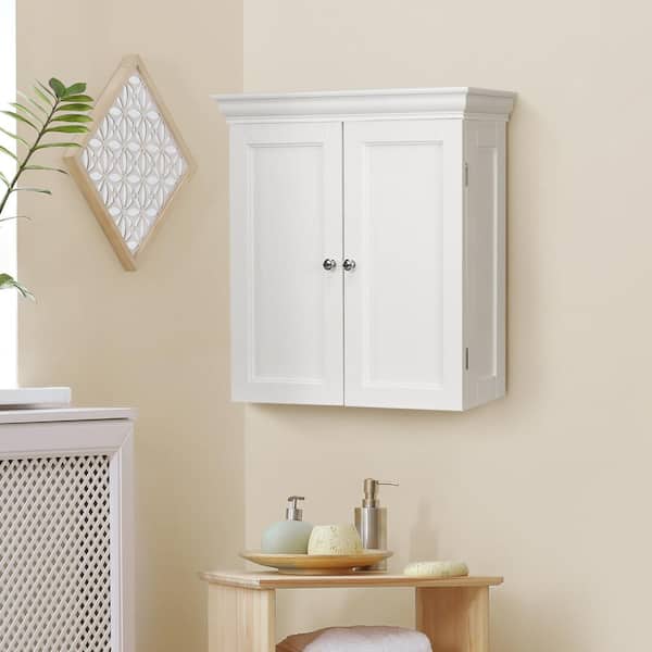 Stratford 8 in. D x 22.25 in. W x 24 in. H White Wooden Surface Mount Removable Wall Cabinet