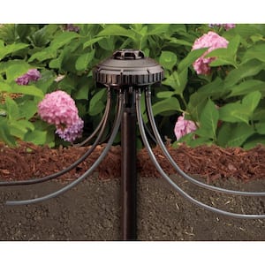 Drip 8-Port Adjustable Manifold with Pressure Compensating Spot Watering Drippers/Emitters 0.5 to 24 GPH
