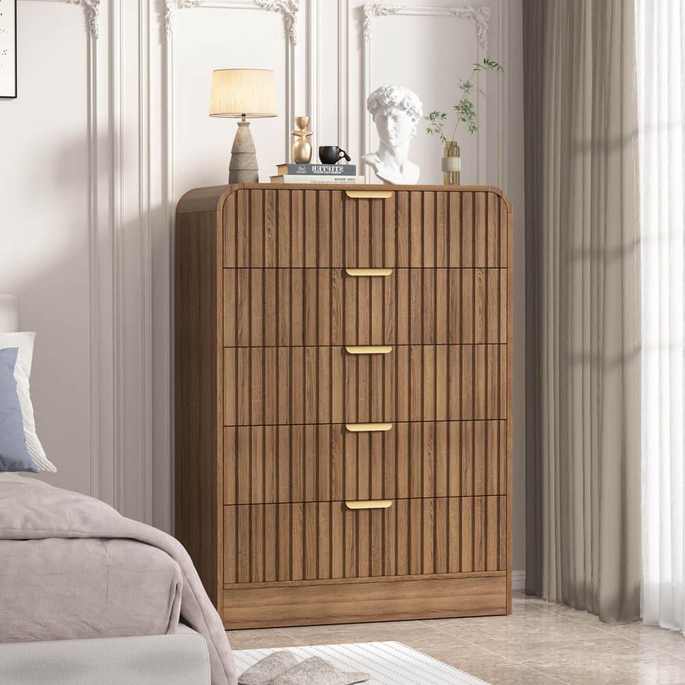 詰め放題　【120サイズ】　naonao room ꕤ. Have a question about VEIKOUS Brown 5-Drawer 31.5 in.W MDF
