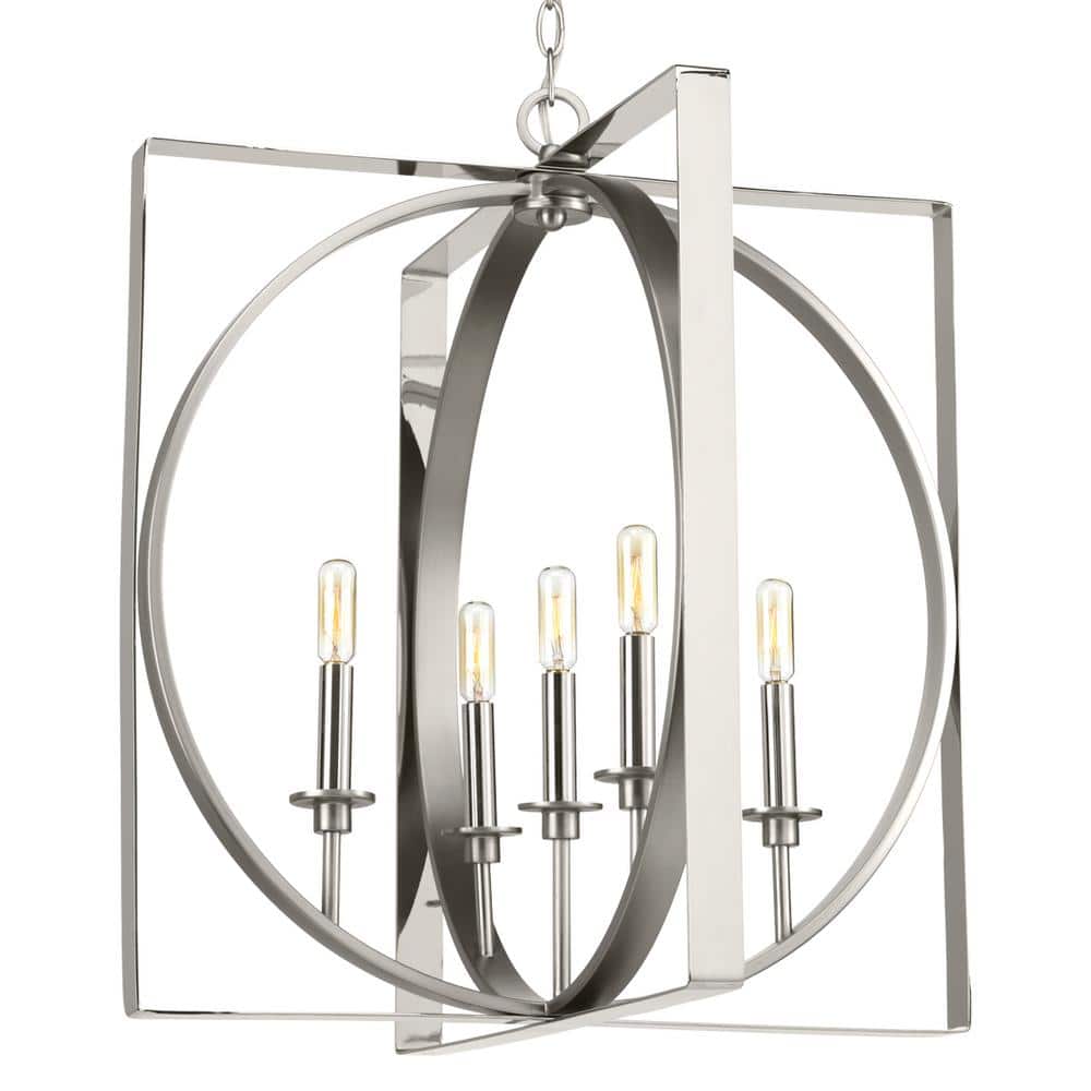 Inman Collection 5-Light Polished Nickel Pendant with Satin Nickel Accents price history on PriceWatchPro