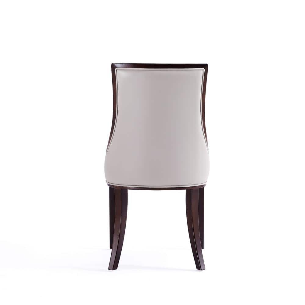 Grand Gray Faux Leather Parsons Dining Chairs with Wood Frame, Set of 4
