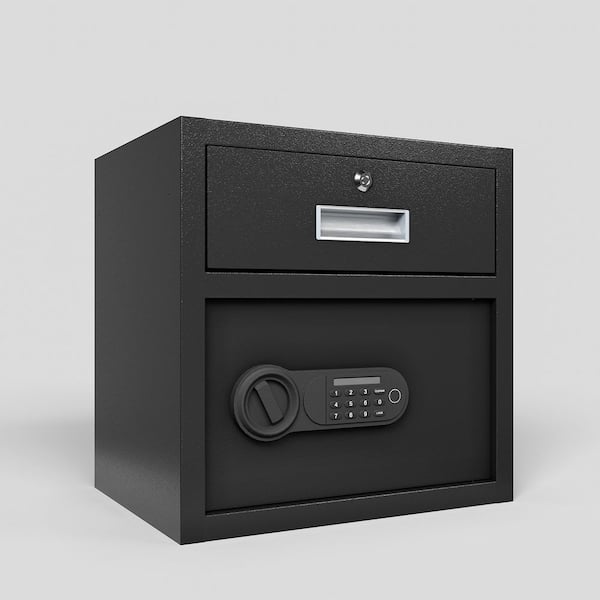 1.69 cu. ft Steel Security Safe with Lock Box, Electronic Keypad, Waterproof and weather resistant, Black