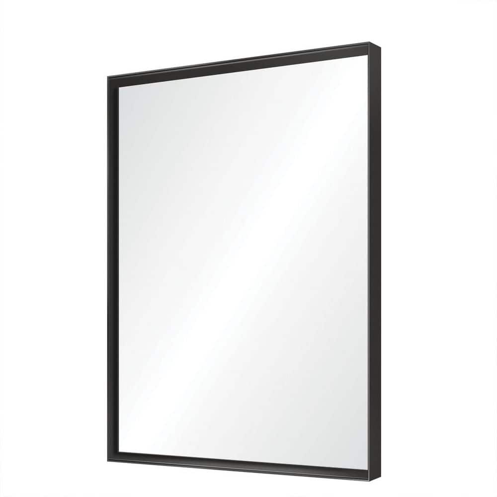 40 in. W x 30 in. H Rectangular Aluminum Framed Beveled Wall Bathroom Vanity Mirror in Glossy Black price history on PriceWatchPro