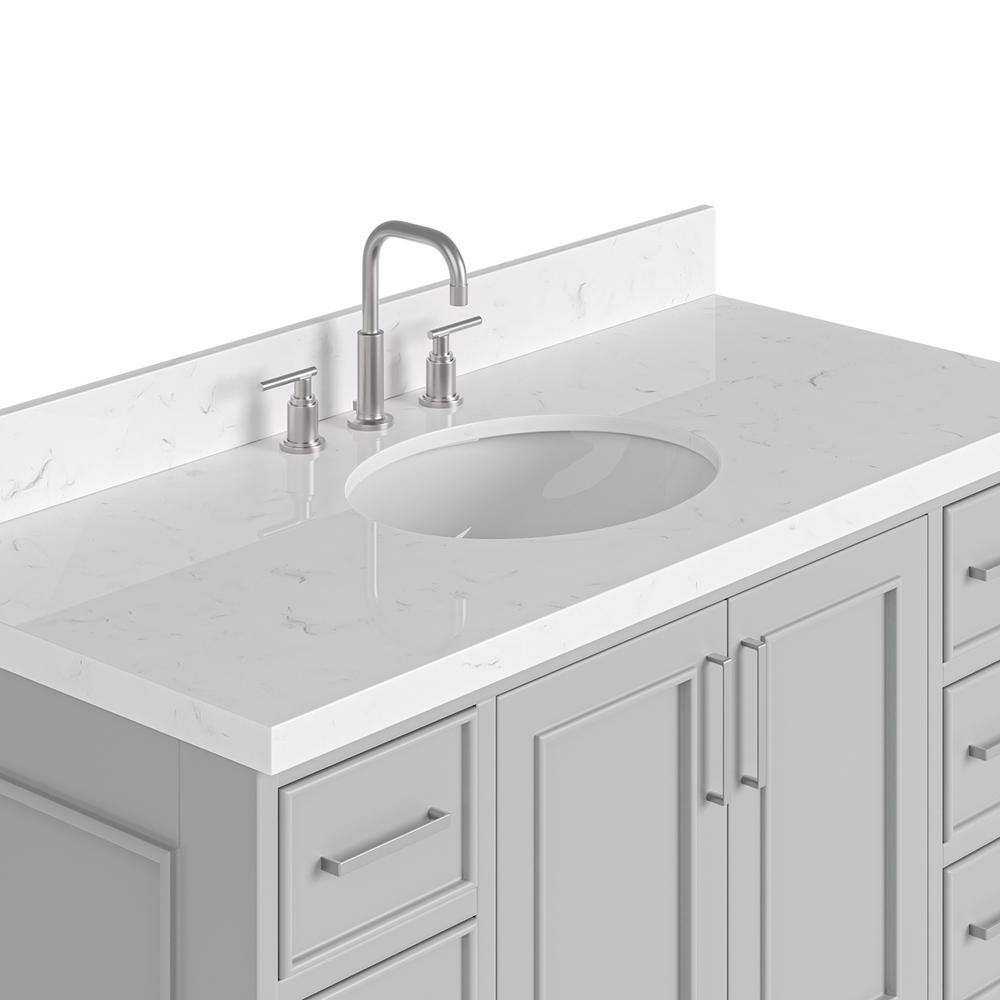 Stafford 48.25'' Gray Single Bathroom Vanity with Marble Top