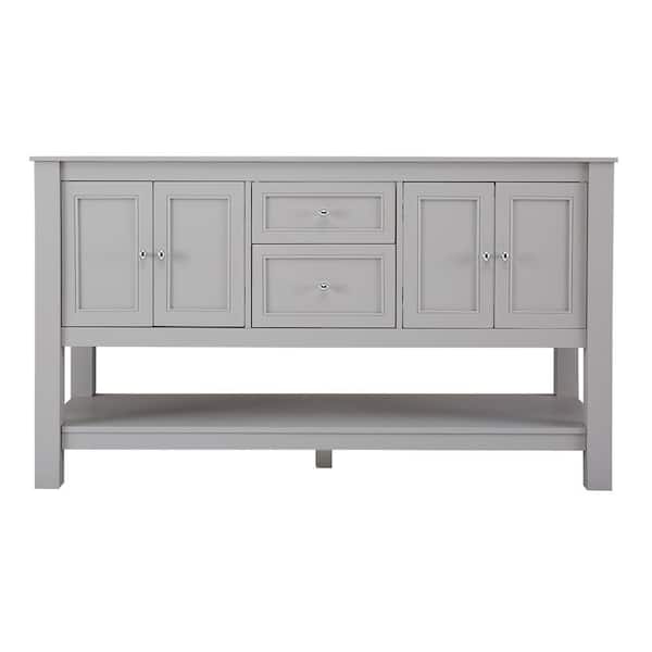 W Bath Vanity Cabinet Only In Grey, 60 Vanity Cabinet Only