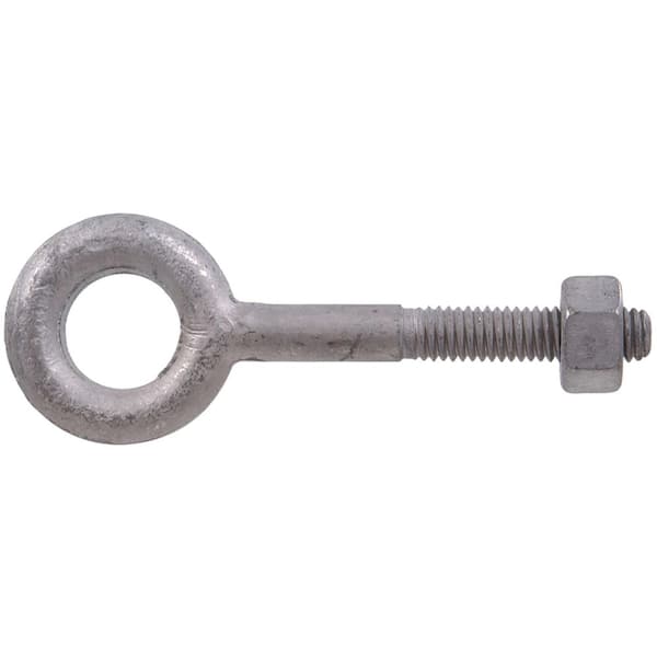 3/8-16 x 4 in. Forged Steel Hot-Dipped Galvanized Eye Bolt with Hex Nut in Plain Pattern (10-Pack)