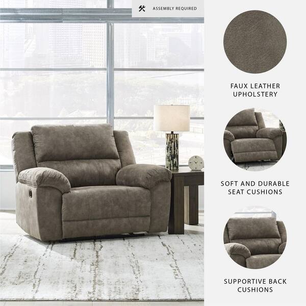 Signature DESIGN BY ASHLEY Laresview Gray Faux Leather Standard