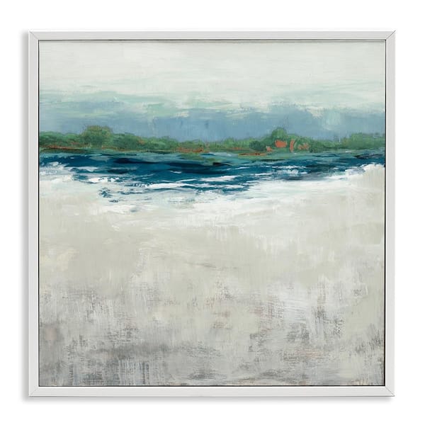 Stupell Industries Abstract Gradient Seascape by Jacob Q White Framed Abstract Giclee Art Print 17 in. x 17 in.