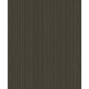 Boutique Collection Bronze Shimmery Vertical Stripe Non-Pasted Paper on Non-woven Wallpaper Roll