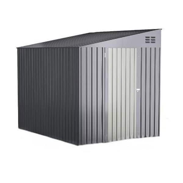 8 ft. W x 6 ft. D Resin Storage Shed, Tools Storage Shed for Garden, Bakcyard, Gray (48 sq. ft. )