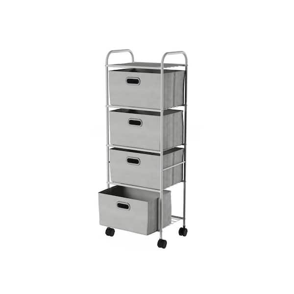 Boyel Living 12 Plastic Drawers Rolling Cart Storage Organizer Bins with  Four wheels in White HYSN-56500CL - The Home Depot