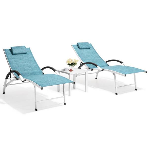 Blue and discount white lounge chairs