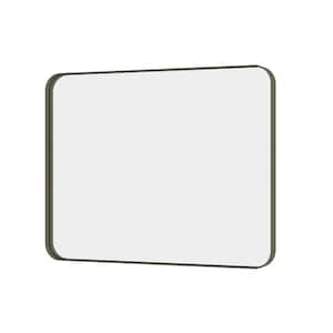 40 in. W x 32 in. H Rectangular Framed Wall Mounted Bathroom Vanity Mirror in Brushed Bronze