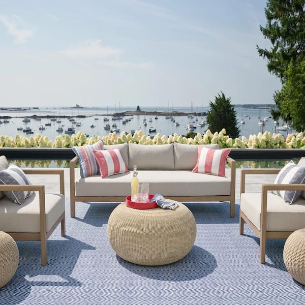 Diamond Handwoven Denim/White 2 ft. x 3 ft. Outdoor Area Rug