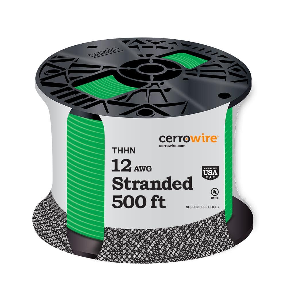 500 ft. 12/1 Green Stranded THHN Wire 500 ft. 12/1 Green Stranded THHN Wire