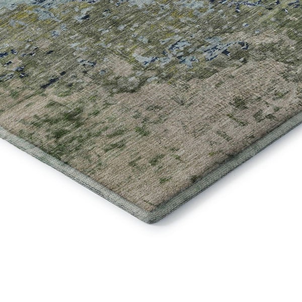 Mayfield Premium Machine Washable Abstract AMF1737 Blue 8 ft. x 10 ft. Area Rug