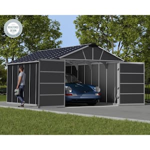 Yukon 11 ft. x 17 ft. Dark Gray Garage Shed