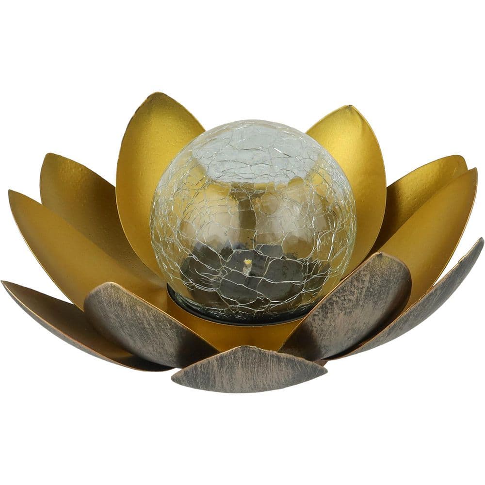 Gold Lotus Flower Solar LED Garden Light price history on PriceWatchPro