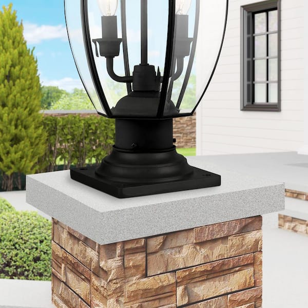 Sunbury Textured Black Cast Aluminum Outdoor Pier Mount Base with Standard Fitter Diameter