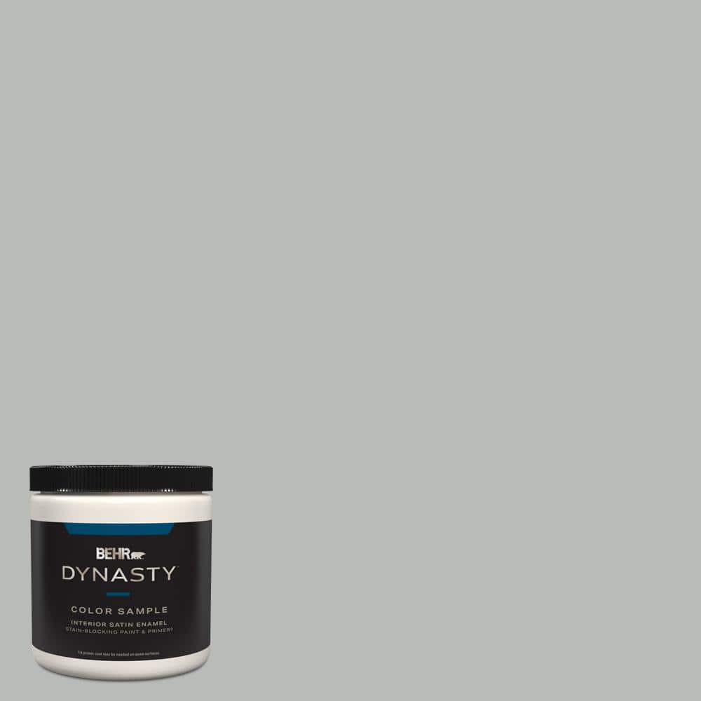 BEHR DYNASTY 8 oz. #T18-19 Quiet Time Satin Enamel Stain-Blocking ...