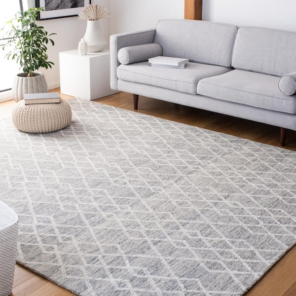 Metro Grey/Ivory 10 ft. x 14 ft. Diamond Geometric Area Rug