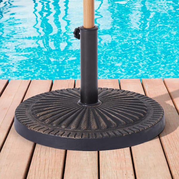 JOYESERY 31 lbs. Resin Patio Umbrella Base in Antique Bronze Casting Finish