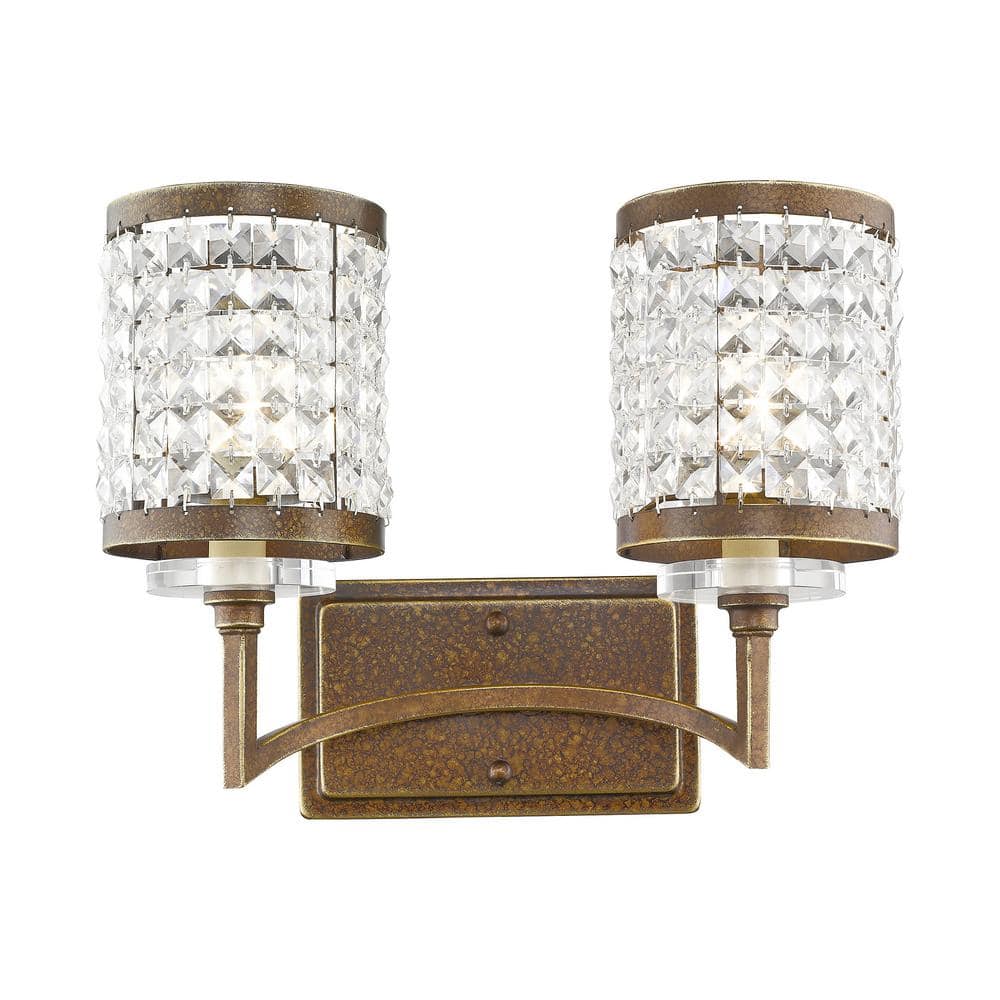 Grammercy 2 Light Hand Painted Palacial Bronze Bath Vanity