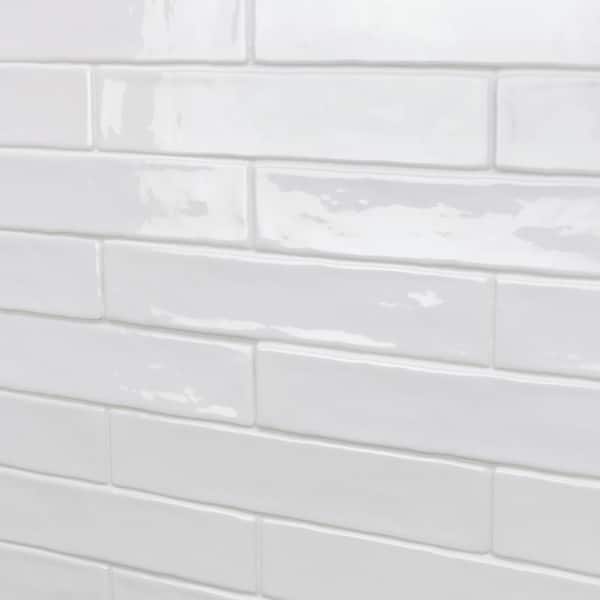 Newport White 2 in. x 10 in. Polished Ceramic Subway Wall Tile (5.70 sq. ft. / Case)