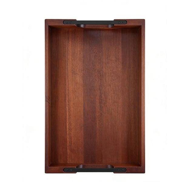 Rustic Decorative Wooden Tray for Coffee Table and Ottoman in Multi-Colored