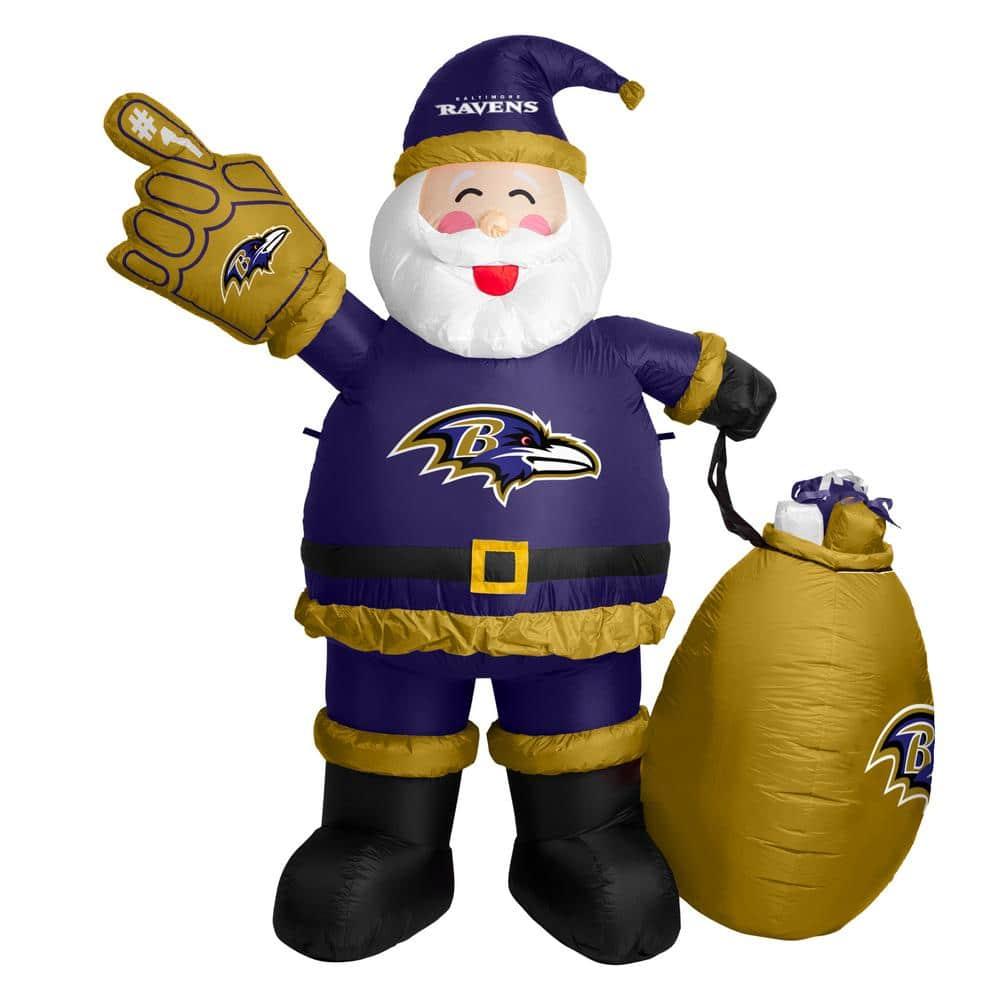 logobrands 7 ft. Baltimore Ravens Santa Inflatable 620294 - The Home Depot